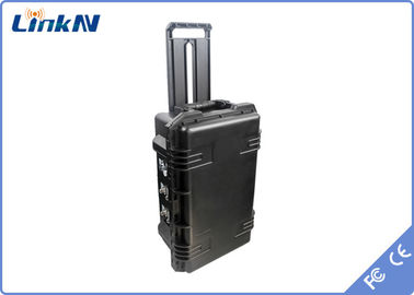 COFDM スーツケースビデオ受信機 4チャネル IP65 バッテリー&amp;ディスプレイ AES256 H.264 DC 12V
