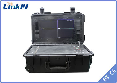 警察 4チャネル IP65 COFDM ビデオ受信機 バッテリーとディスプレイ AES256 暗号化 低遅延