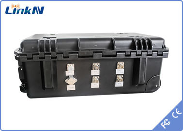 戦術的なCOFDMのスーツケースの電池及び表示AES256 H.264 DC 12Vのビデオ受信機4チャネルIP65