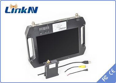 憲兵の電池式表示との戦術的なビデオ受信機COFDM QPSK AES256の暗号化FHD CVBS H.264