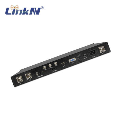 戦術的な軍COFDMの受信機1Uのラック マウントHDMI CVBS SDI AES256の暗号化の二重アンテナ